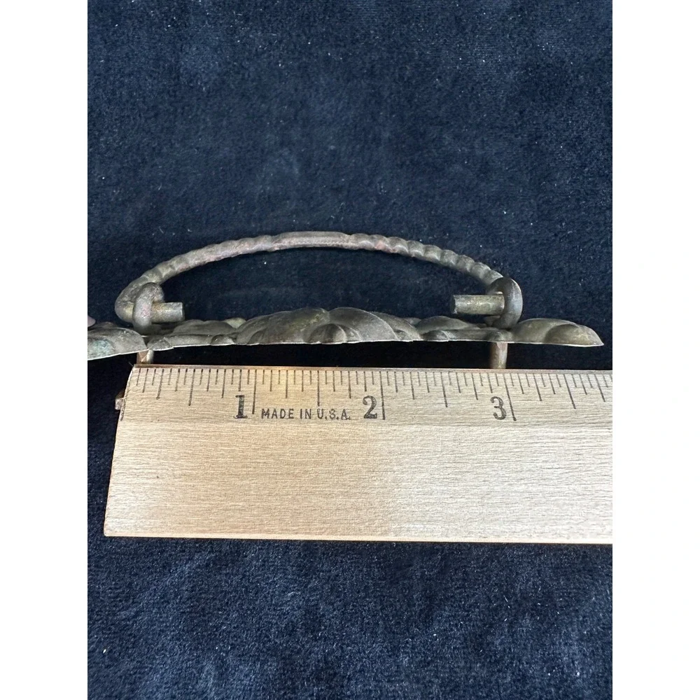 Vintage Drawer Pulls Brassy Tin Vtg Hardware 4.25